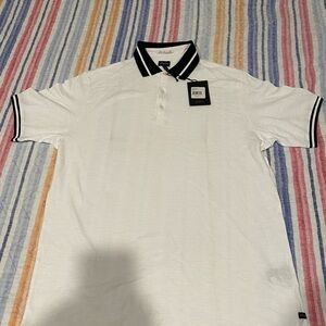 Good Man Brand White Polo with Black Trim